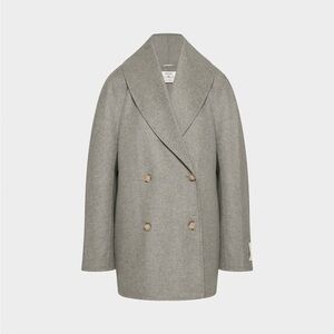 Aritzia The Mezzanine Double-Faced Coat - Luxe (Re)Wool - Heather Dark Taupe